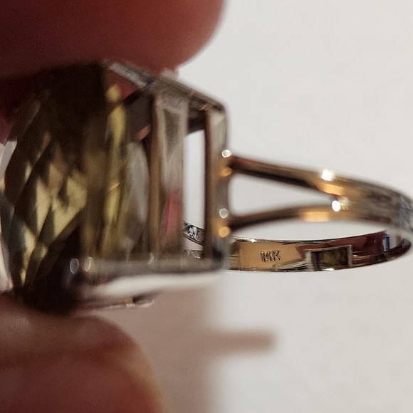 Lemon Quartz 14k White Gold Ring size 7-1/2 - Picture 8 of 8